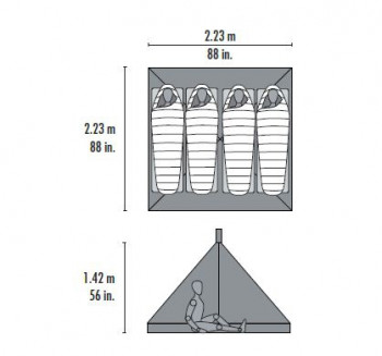 Dimensions Msr Front Range Tapis de sol / moustiquaire