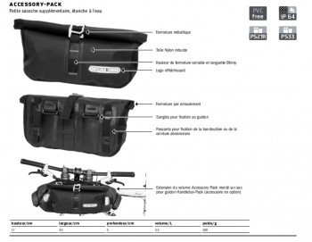Dimensions Sacoche Ortlieb Accessory-Pack