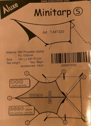 Dimensions Luxe Outdoor Mini-Tarp S 