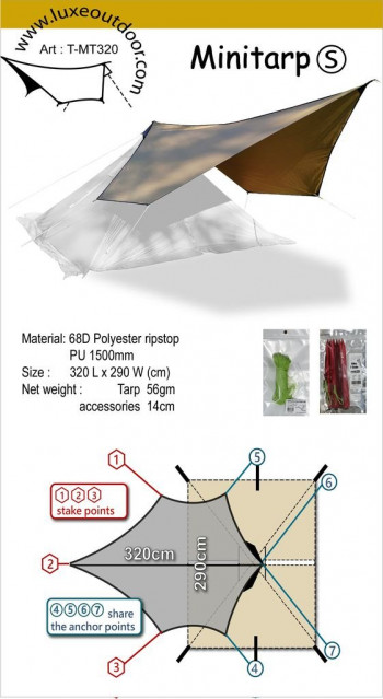 Dimensions Luxe Outdoor Mini-Tarp S 