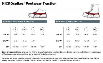 Dimensions Crampons Kahtoola Microspikes 