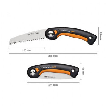 Dimensions Fiskars Scie pliable Plus SW68 – 15 cm