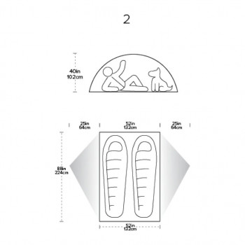 Dimensions Big Agnes Sarvis VST 2