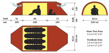 Dimensions Hilleberg Keron 4 GT