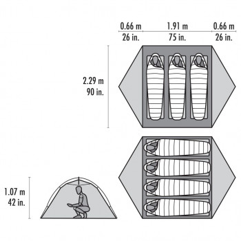 Dimensions Msr Hubba Hubba LT 3P