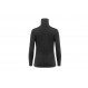 Warm, hard-wearing zip-neck polo shirt Aclima WoolTerry Polo Woman-Noir