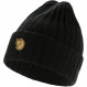 100% wool ribbed beanie Fjällräven Byron Hat - Noir/Black