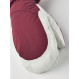 Warm leather mittens with removable fleece lining Hestra Heli Ski Female Mitt-Bordeaux