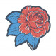 NoSo Patch Logo - Red Rose Blue Leaves