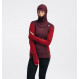 Aclima WarmWool Hood Sweater W/Zip Woman - Rouge/ Fig/Red Dahlia