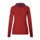 Aclima WarmWool Hood Sweater W/Zip Woman - Rouge/ Fig/Red Dahlia