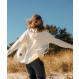 Women's thin, warm merino wool jacket Lundhags Tived Merino Hoodie W-White
